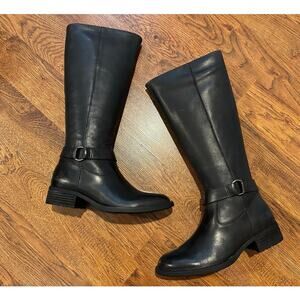 Born Women's Saddler Leather Knee High Riding Boots Black Size 5M NWT